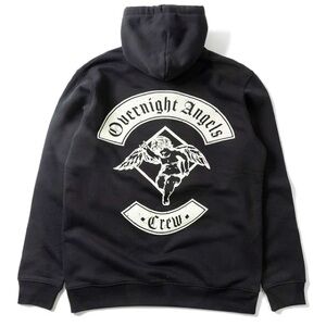 Overnight Angels Crew black & white hoodie
